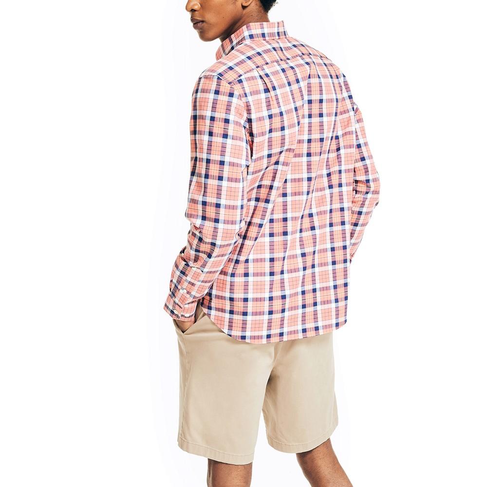 Men's Classic-Fit Long-Sleeve Plaid Poplin Shirt商品第2张图片规格展示