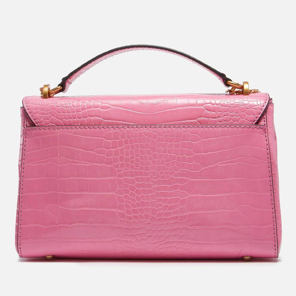 商品GUESS|Guess Women's Katey Croc Flap Shoulder Bag - Bright Pink,价格¥1091,第5张图片详细描述
