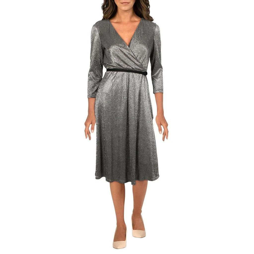 商品Ralph Lauren|Lauren Ralph Lauren Womens Metallic Knee Length Cocktail and Party Dress,价格¥175,第1张图片
