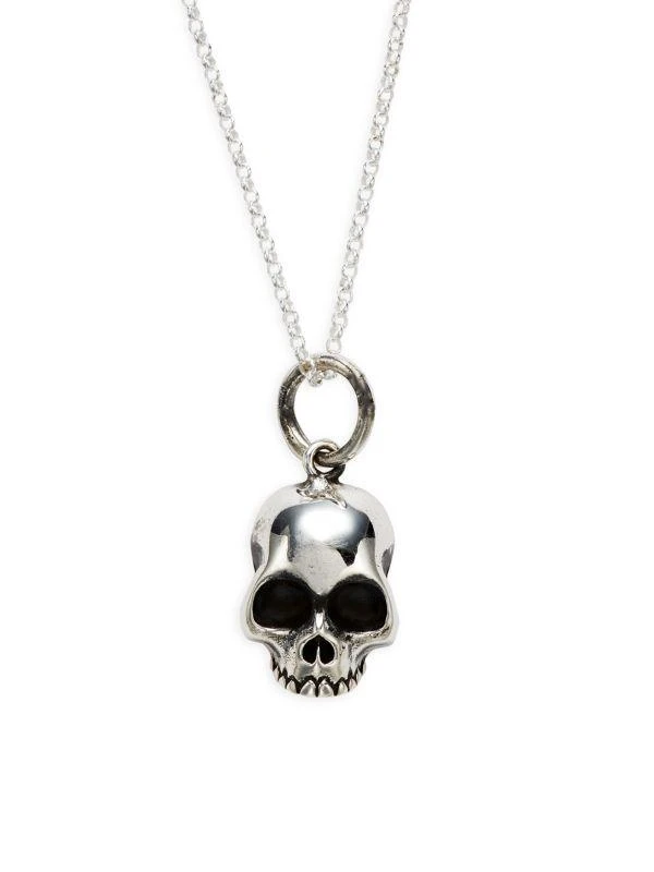 商品King Baby|Sterling Silver Half Hamlet Skull Pendant Necklace,价格¥1048,第1张图片