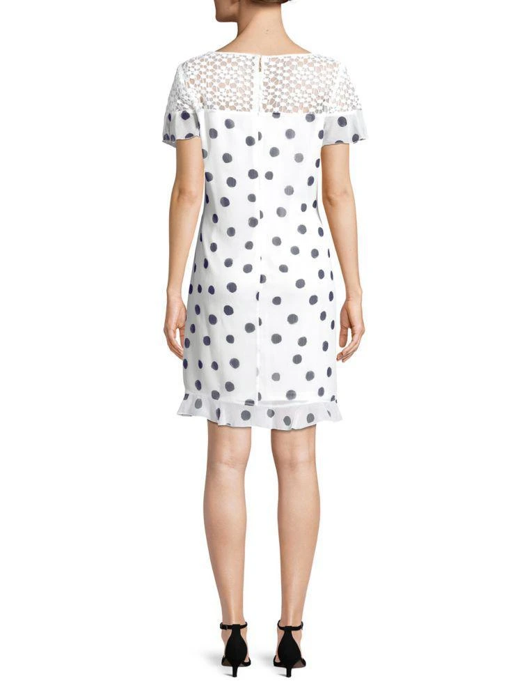 商品Karl Lagerfeld Paris|Short-Sleeve Polka Dot Shift Dress,价格¥375,第2张图片详细描述