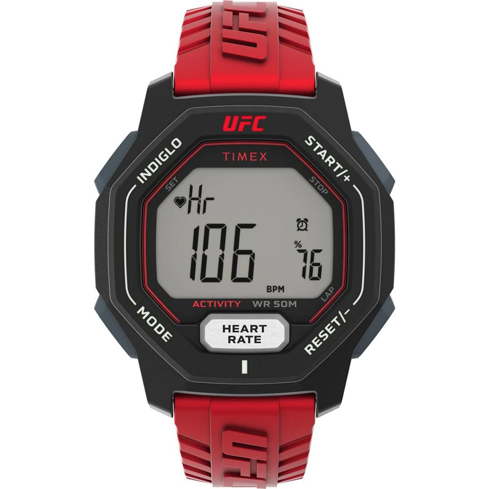 商品Timex|UFC Men's Spark Digital Red Polyurethane Strap Heart Rate Watch  46mm,价格¥599,第1张图片