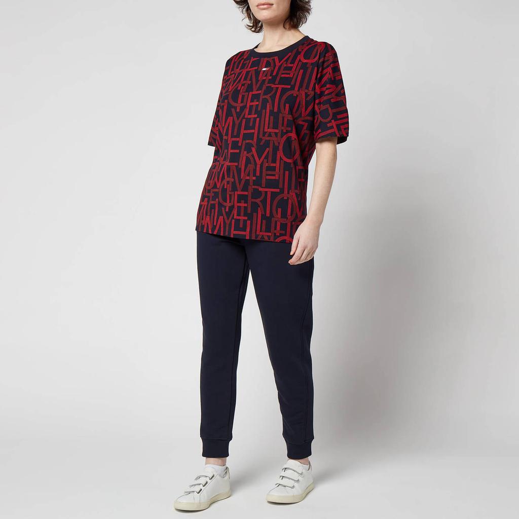 Tommy Sport Women's Relaxed Aop Crew Neck T-Shirt - Textured Type Print商品第3张图片规格展示