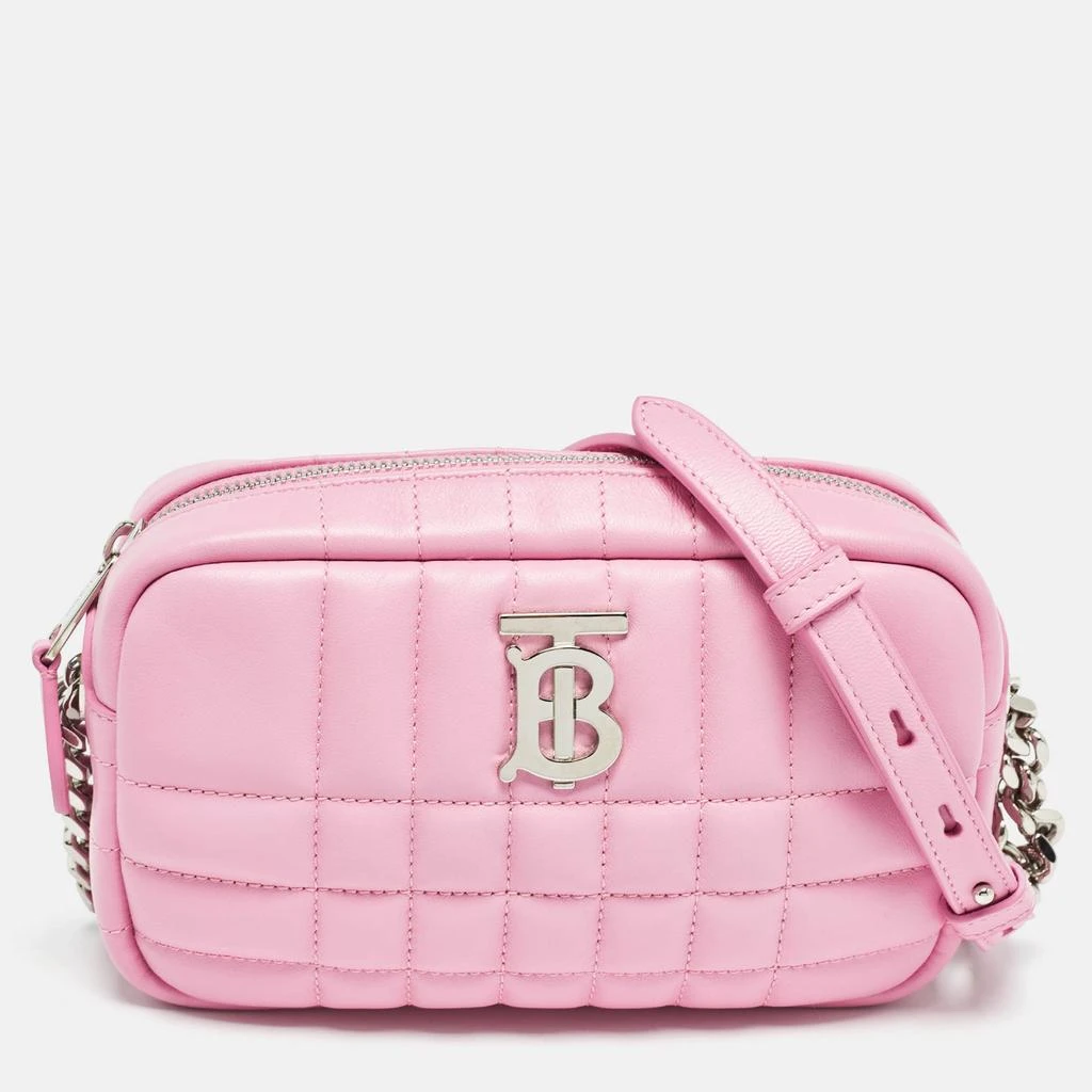 商品Burberry|Burberry Pink Quilted Leather Mini Lola Camera Bag,价格¥4053,第1张图片