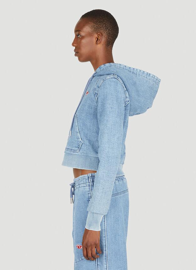 Jeans Hooded Sweatshirt in Blue商品第3张图片规格展示