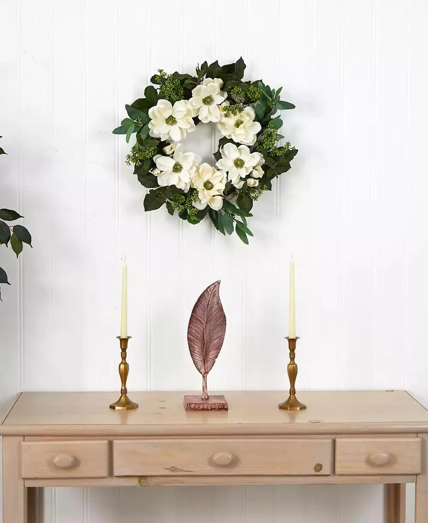 商品NEARLY NATURAL|Magnolia, Eucalyptus and Berries Artificial Wreath, 23",价格¥672,第4张图片详细描述