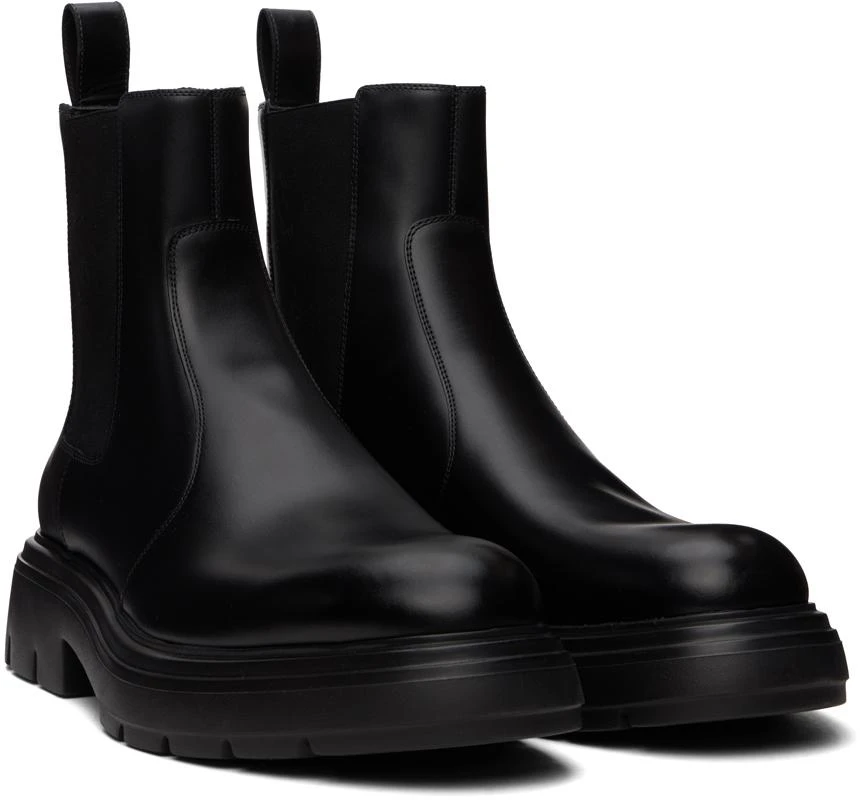 商品Salvatore Ferragamo|Black Embossed Chelsea Boots,价格¥9295,第4张图片详细描述
