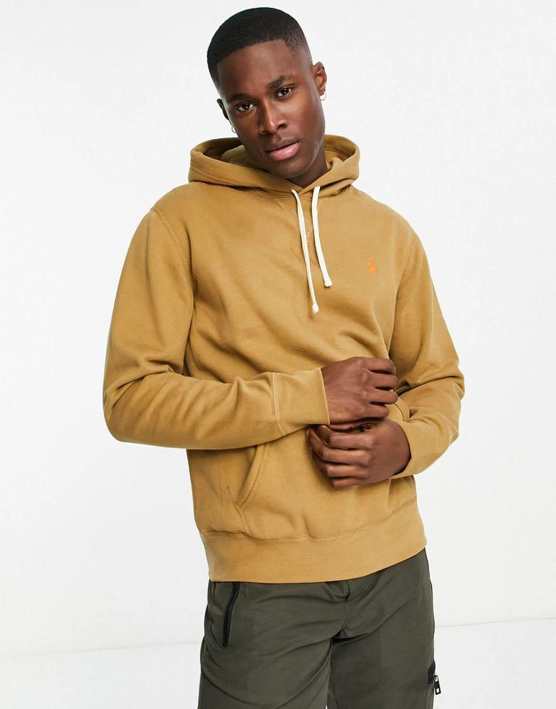 商品Ralph Lauren|Polo Ralph Lauren icon logo fleece hoodie in tan,价格¥841,第4张图片详细描述