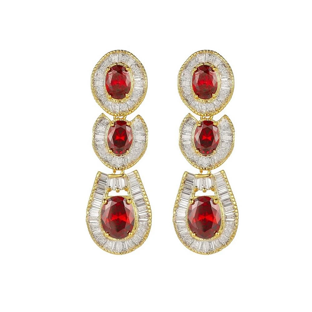商品A&M|Gold-Tone Ruby Accent Tribal Drop Earrings,价格¥893,第1张图片