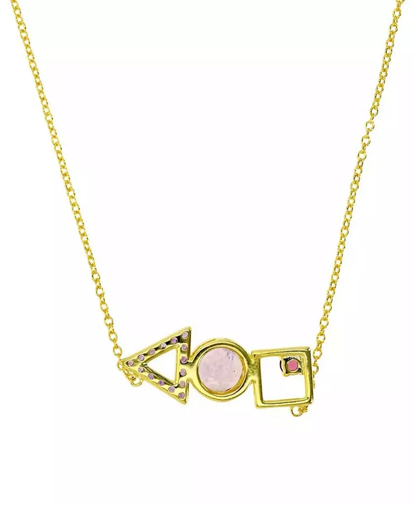 商品Macy's|Multi-Gemstone Geometric Shapes 18" Pendant Necklace (1-5/8 ct. t.w.) in 14k Gold-Plated Sterling Silver,价格¥412,第3张图片详细描述