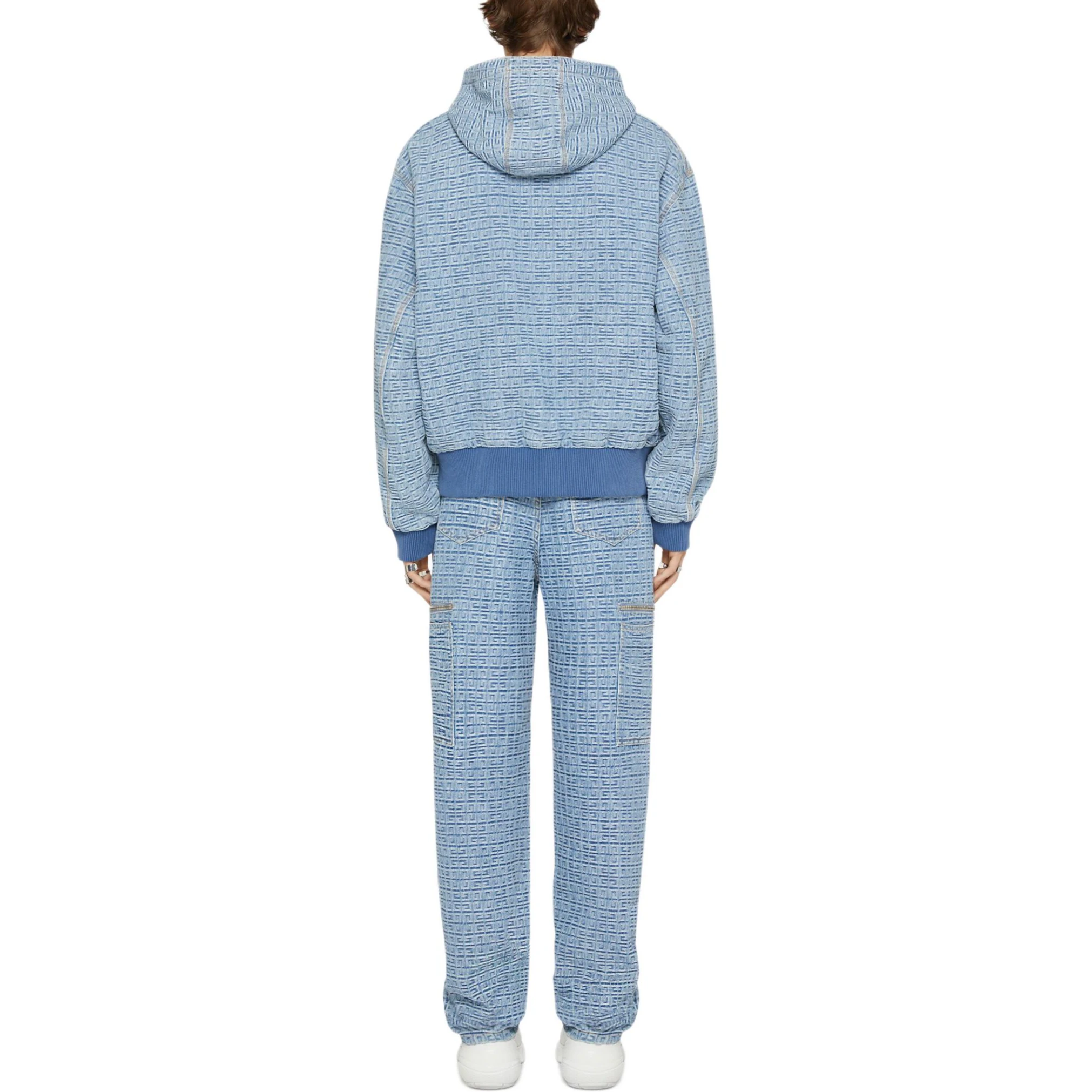 商品[国内直发] Givenchy|GIVENCHY纪梵希 标贴连帽抽绳拉链宽松夹克外套 男款 蓝色,价格¥9219,第4张图片详细描述