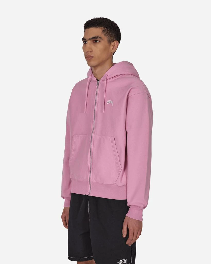 商品STUSSY|Stock Logo Zip Hooded Sweatshirt Pink,价格¥1032,第2张图片详细描述