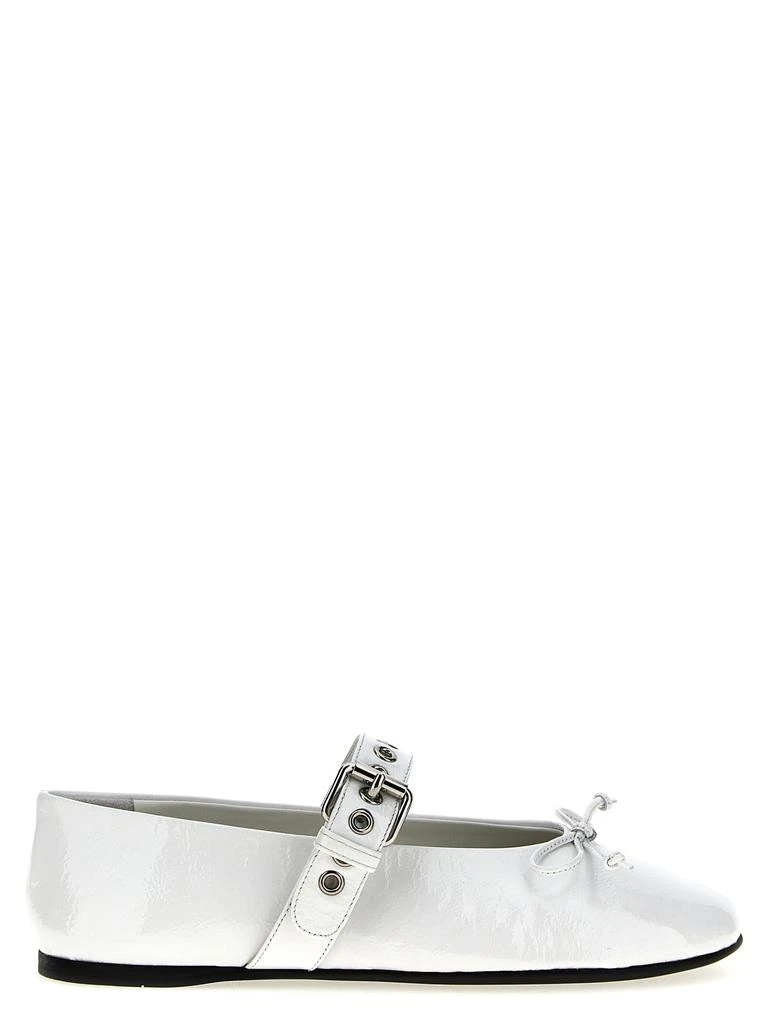商品Miu Miu|Buckle And Bow Ballet Flats White,价格¥6552,第1张图片