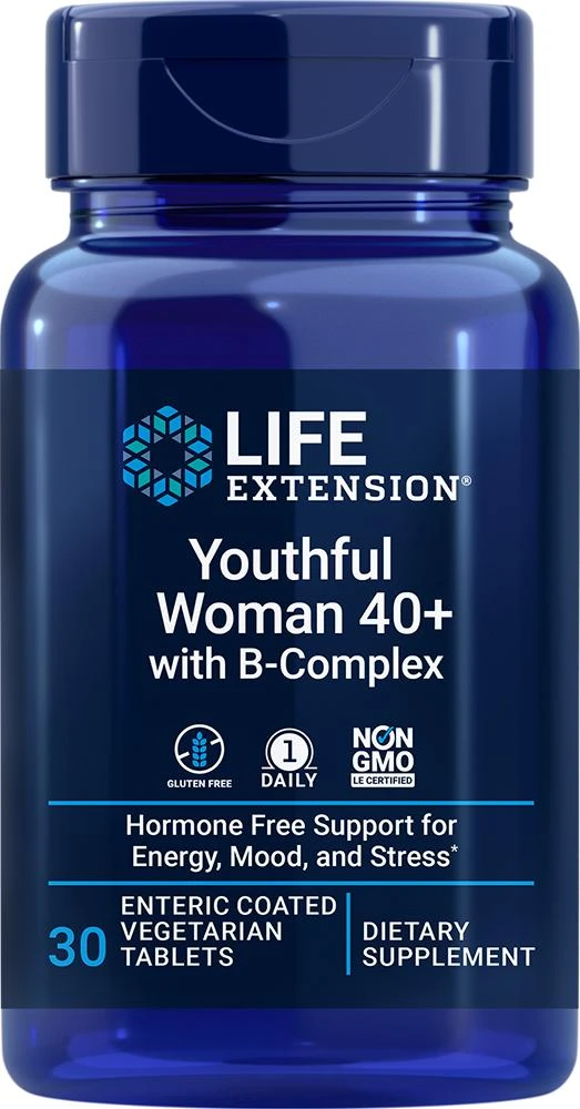 商品Life Extension|Life Extension Youthful Woman 40+ with B-Complex, 30 enteric-coated vegetarian tablet,价格¥144,第1张图片