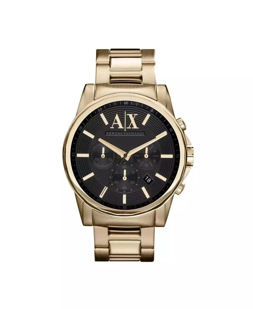 商品Armani Exchange|AX Men's Gold-Tone Stainless Steel Bracelet Watch 45mm,价格¥1110,第1张图片