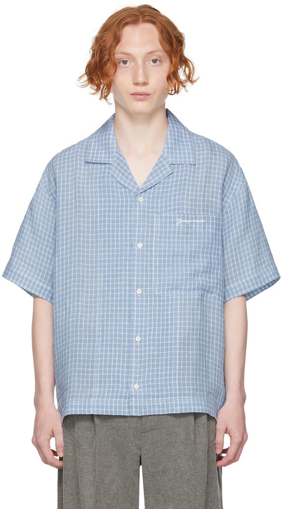 Blue 'La Chemise Jean' Short Sleeve Shirt商品第1张图片规格展示