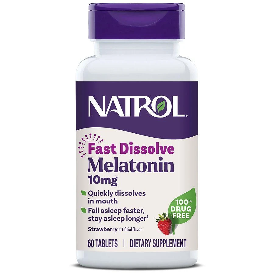 商品Natrol|10 mg Fast Dissolve Melatonin Tablets Strawberry,价格¥104,第1张图片