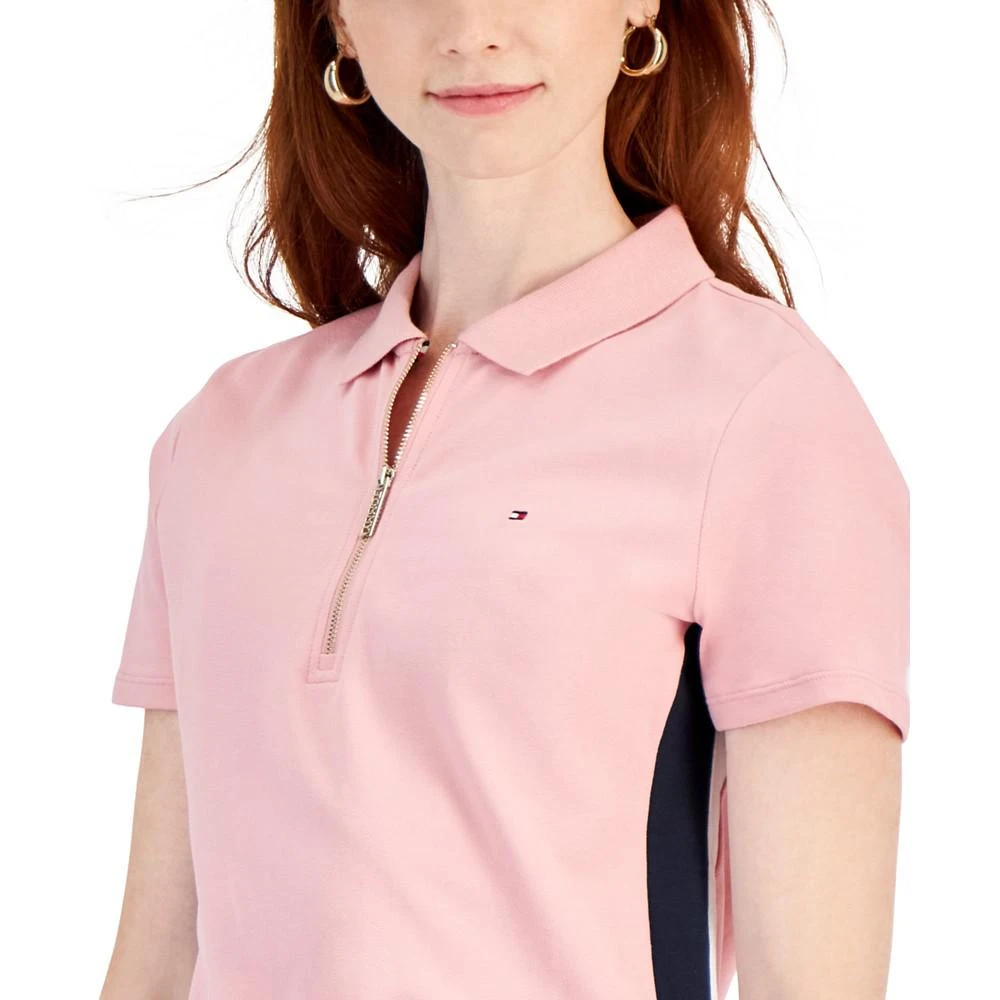 商品Tommy Hilfiger|Women's Side-Striped Zippered Polo Shirt,价格¥225,第3张图片详细描述