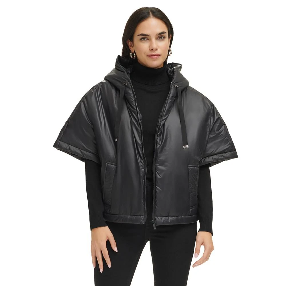 商品Calvin Klein|Women's Zip-Front Puffer Poncho,价格¥344,第3张图片详细描述