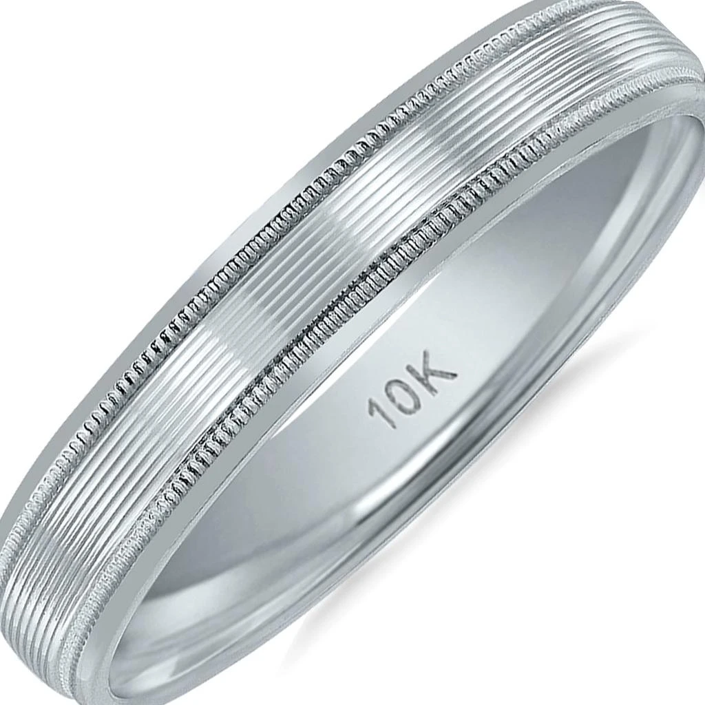 商品SSELECTS|Men's 10K White Gold 4Mm Wedding Band With Ribbed Milgrain Center,价格¥3041,第3张图片详细描述