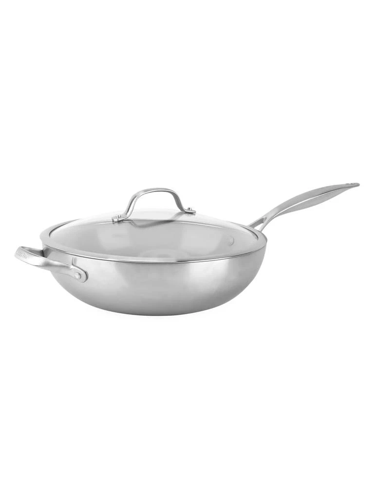 商品Greenpan|Venice Pro 12-Inch Stainless Steel Ceramic Nonstick Covered Wok,价格¥1115,第1张图片