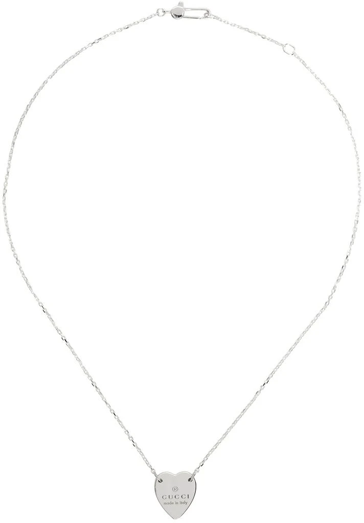 商品Gucci|Silver Trademark Heart Necklace,价格¥2099,第1张图片