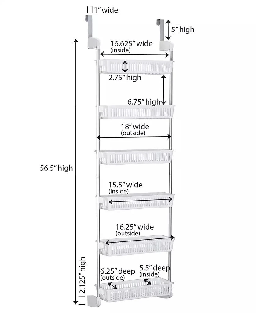 商品Household Essentials|Over-the-Door 6-Shelf Storage Rack,价格¥768,第4张图片详细描述