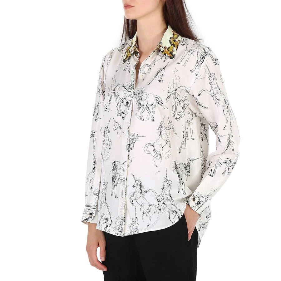 商品Burberry|Ladies White / Black Ruka Unicorn Sketch Print Shirt,价格¥1277,第3张图片详细描述