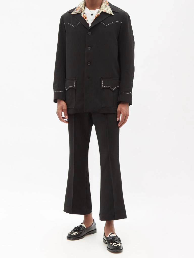 商品Needles|Cuban-collar topstitched twill suit jacket,价格¥2931,第2张图片详细描述