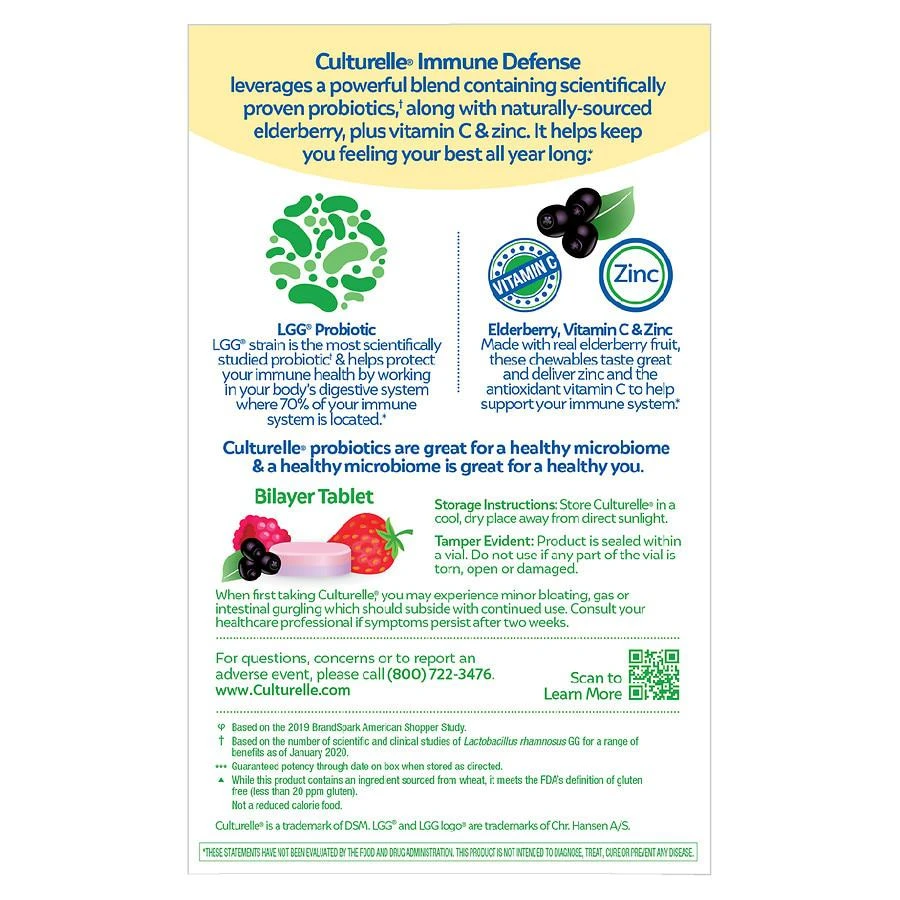 商品Culturelle|Immune Defense Daily Probiotic for Women & Men 4-in-1 Immune Support Mixed Berry,价格¥67,第2张图片详细描述