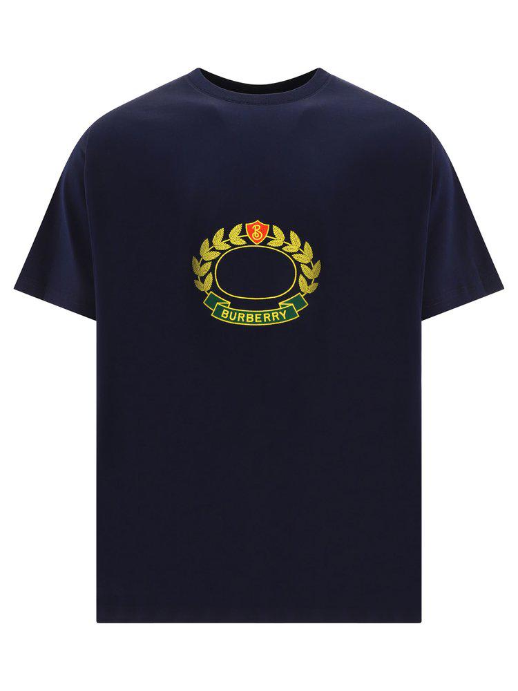 Burberry Logo Embroidered Crewneck T-Shirt商品第1张图片规格展示