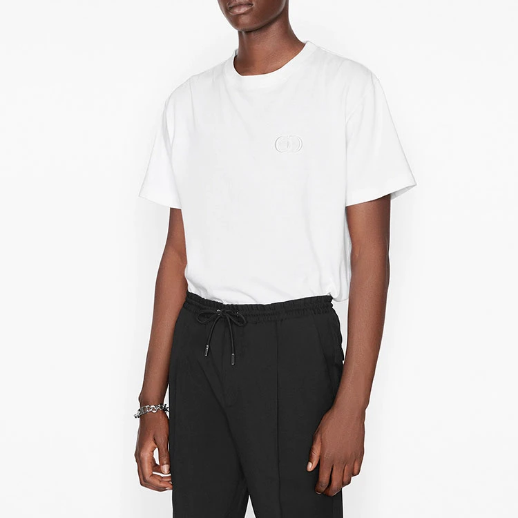商品[国内直发] Dior|迪奥 SS22 纯色Logo刺绣休闲圆领短袖T恤 男款 白色,价格¥4598,第9张图片详细描述