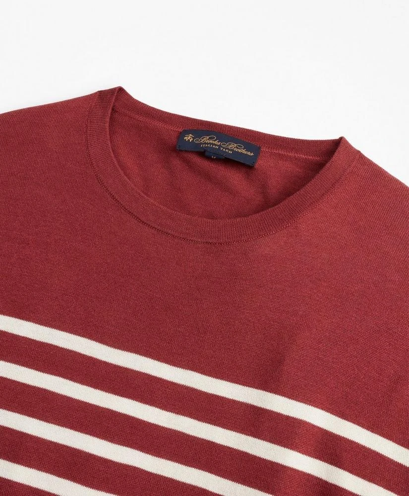 商品Brooks Brothers|Silk and Cotton Stripe Crewneck Sweater,价格¥416,第2张图片详细描述