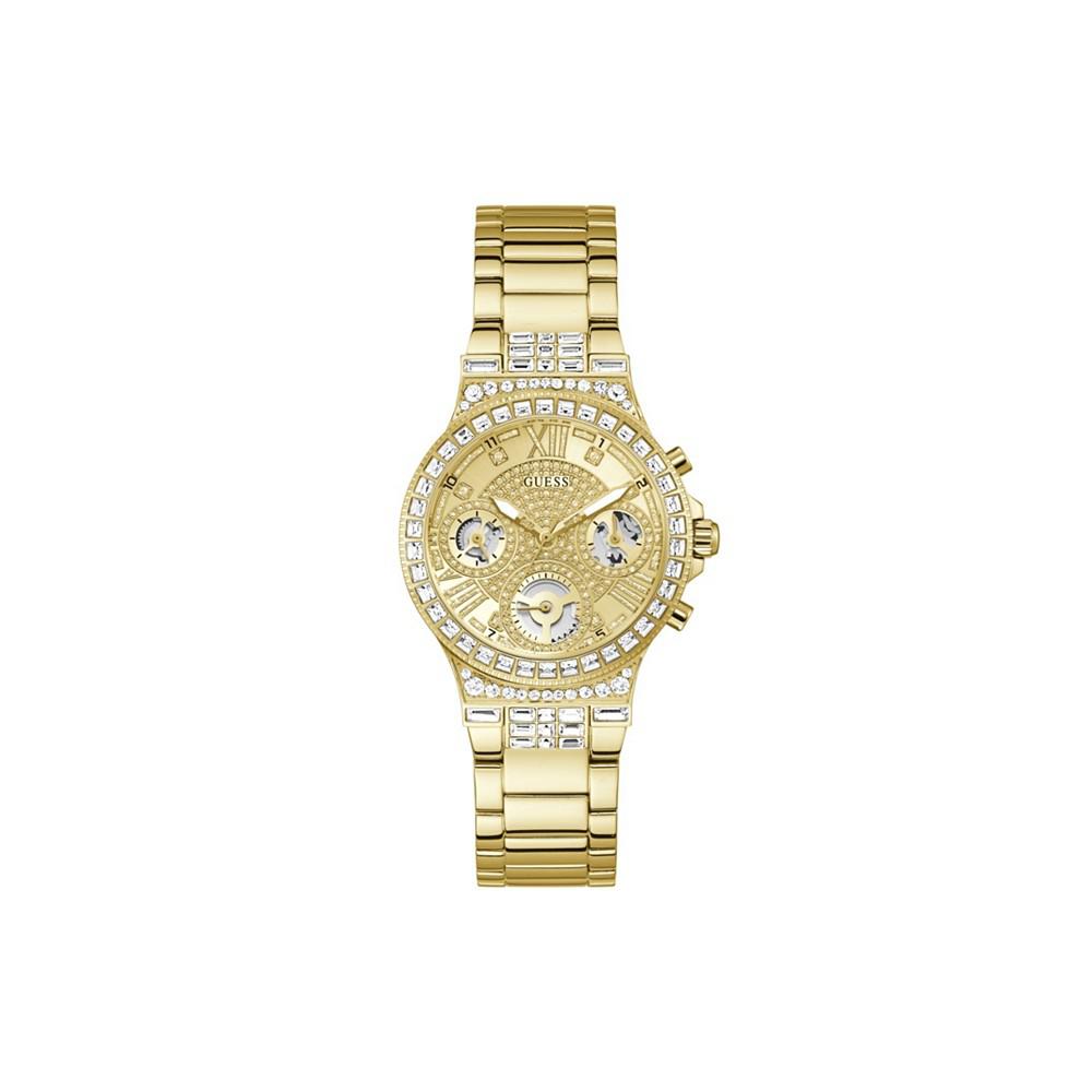 Women's Gold-Tone Stainless Steel Glitz Bracelet Multi-Function Watch 36mm商品第1张图片规格展示