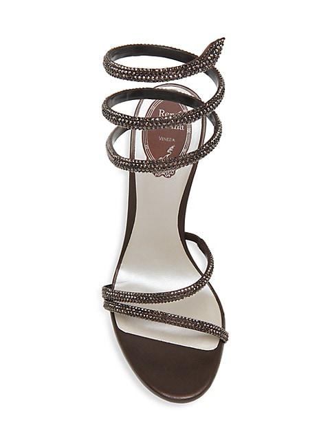 Crystal-Embellished Leather Wrap Sandals商品第5张图片规格展示