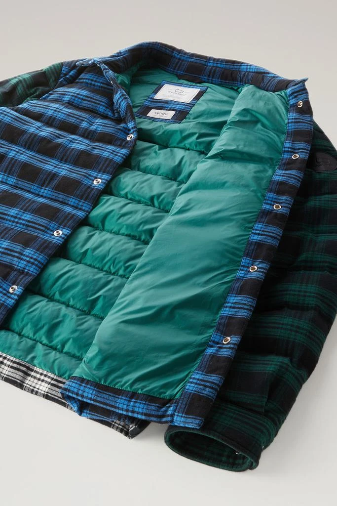 Padded Check Patchwork Overshirt - Men - Blue 商品
