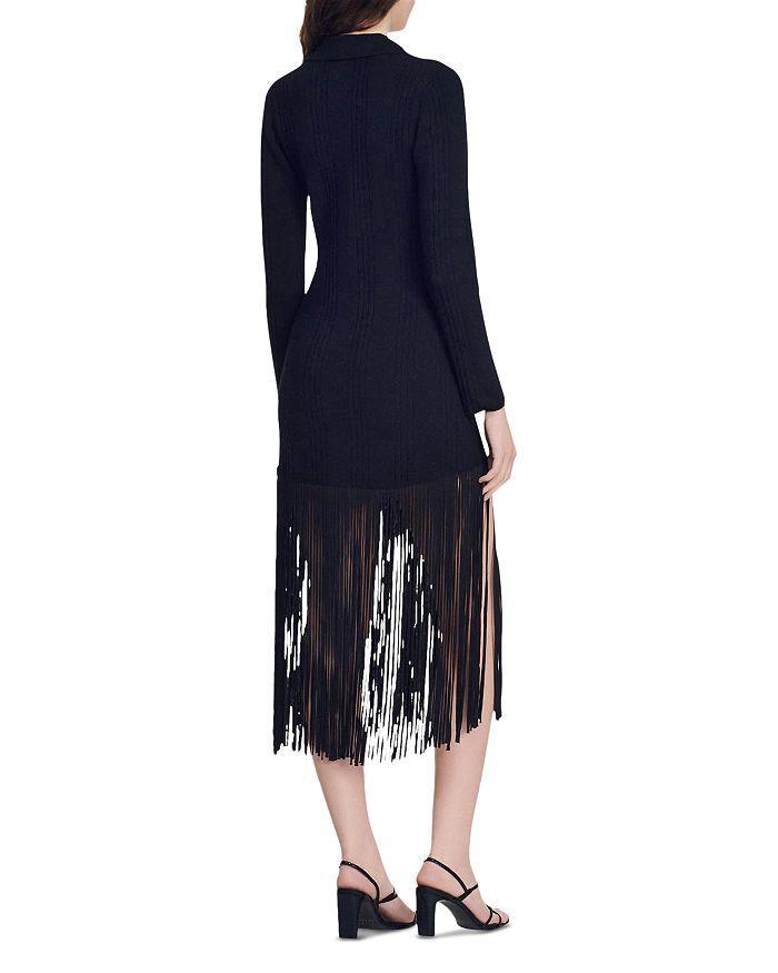 商品Sandro|Button Front Fringed Sweater Dress,价格¥3474,第4张图片详细描述