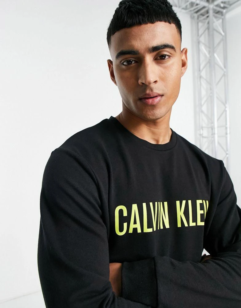 商品Calvin Klein|Calvin Klein Intense Power lounge sweatshirt in black,价格¥344,第3张图片详细描述