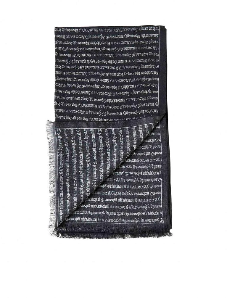 商品Givenchy|Givenchy Allover Logo Frayed Edge Scarf,价格¥1746,第2张图片详细描述