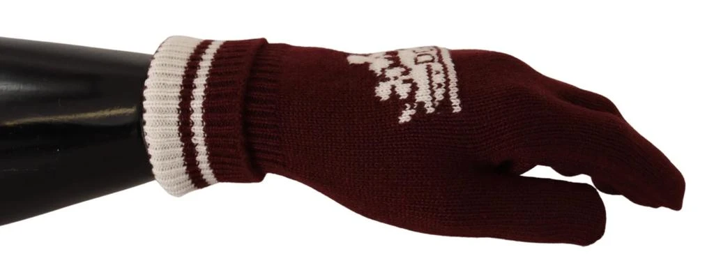 商品Dolce & Gabbana|Dolce & Gabbana Red White D&G Logo Crown Cashmere Gloves,价格¥2089,第1张图片