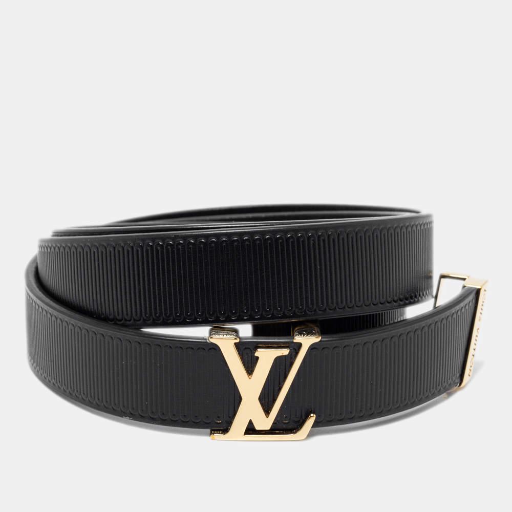 Louis Vuitton Black Embossed Leather LV Initiales Belt 75CM商品第1张图片规格展示