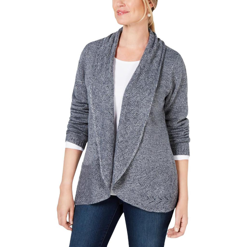 Karen Scott Womens Shawl Collar Open Front Cardigan Sweater商品第1张图片规格展示