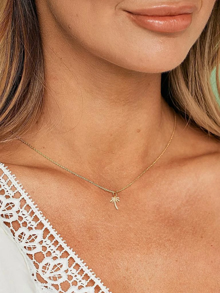 商品brook & york|Adeline 14K-Yellow-Gold Vermeil & Cubic Zirconia Palm Tree Pendant Necklace,价格¥814,第2张图片详细描述