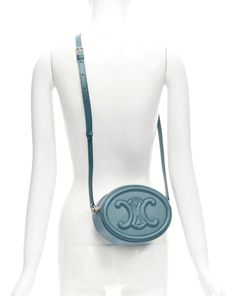 商品Celine|new CELINE 2023 Oval Purse blue leather Triomphe logo crossbody bag,价格¥21853,第2张图片详细描述