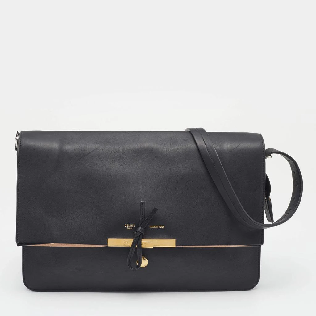 商品[二手商品] Celine|Celine Black Leather Clasp Flap Shoulder Bag,价格¥5583,第1张图片