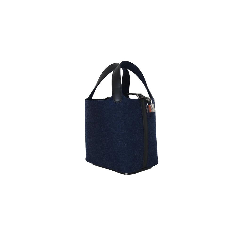 商品Hermes|Hermes Picotin 18 Lock Bag Palladium Hardware Black Fur Blue,价格¥32462,第2张图片详细描述