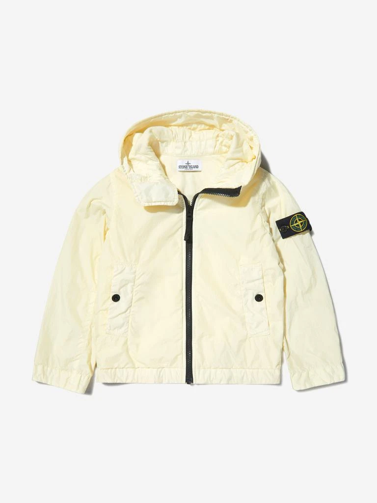 商品Stone Island|Stone Island Blue, Cream, Black, Green Boys Showerproof Hooded Zip Up Jacket,价格¥2788,第1张图片