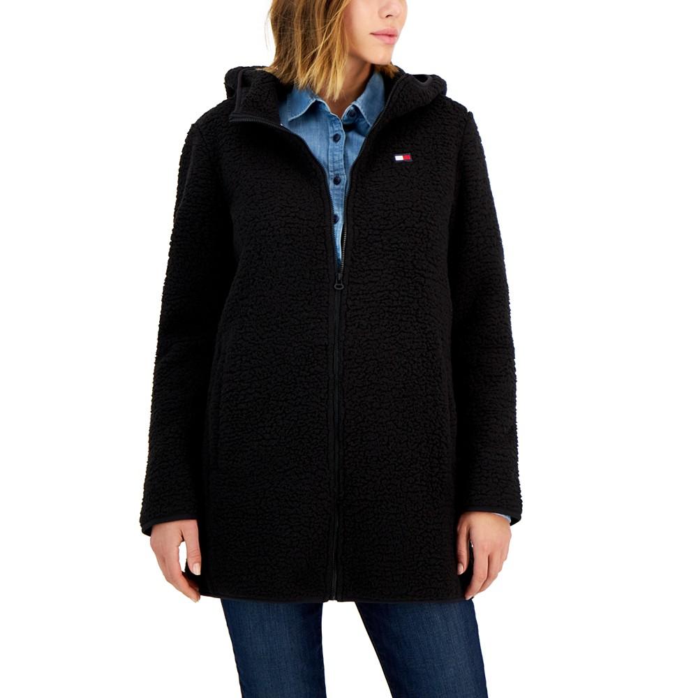 Women's Hooded Sherpa Car Coat商品第4张图片规格展示