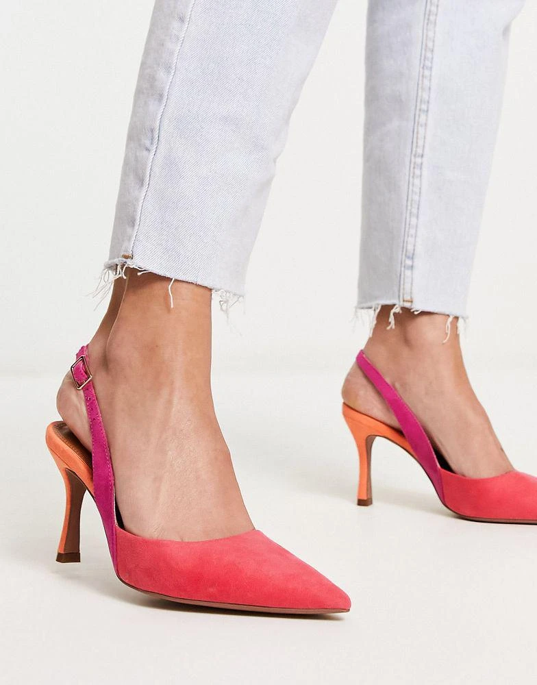 商品ASOS|ASOS DESIGN Samber slingback stiletto heels in multi,价格¥274,第1张图片