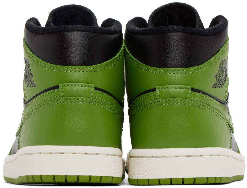 Green & Black Air Jordan 1 Mid Sneakers商品第2张图片规格展示